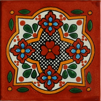 Fine Crafts Imports 6x6 4 pcs Galicia Talavera Mexican Tile Fine Crafts Imports 6x6 4 pcs Galicia Talavera Mexican Tile